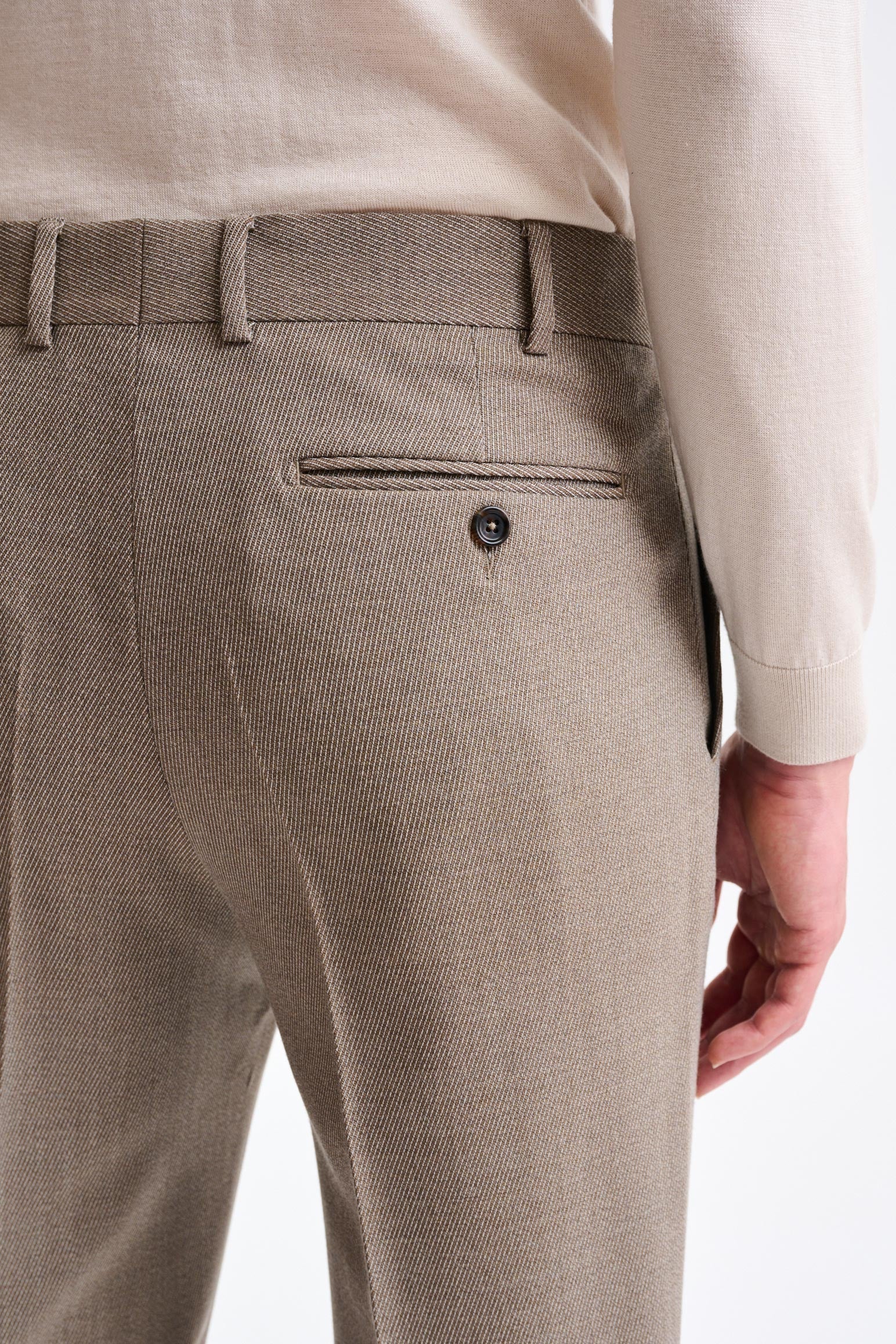 Dark Beige Wool Farley Trousers Freestyle — detail 4