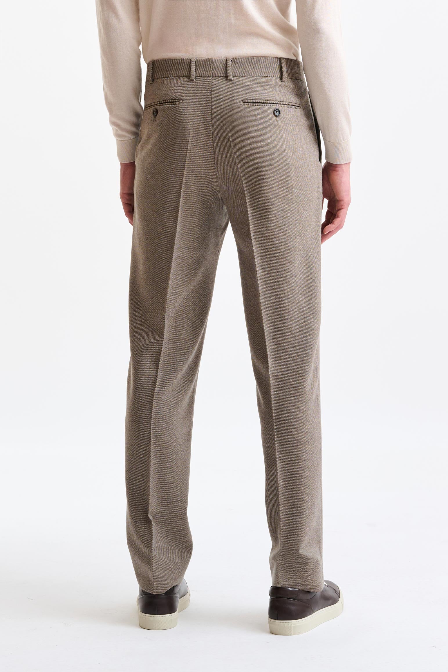 Dark Beige Wool Farley Trousers Freestyle — detail 5