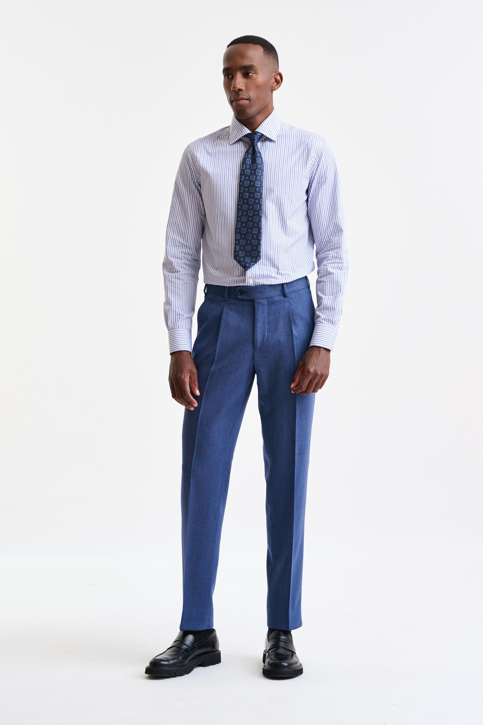 Blue Wool Farley Trousers Freestyle — detail 3