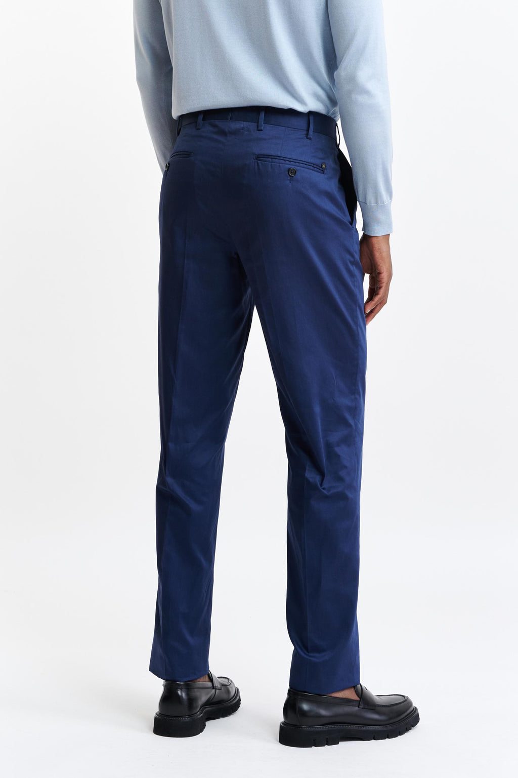 Dark Blue 100% Cotton Xander Trousers Cashmere Cotton — detail 5
