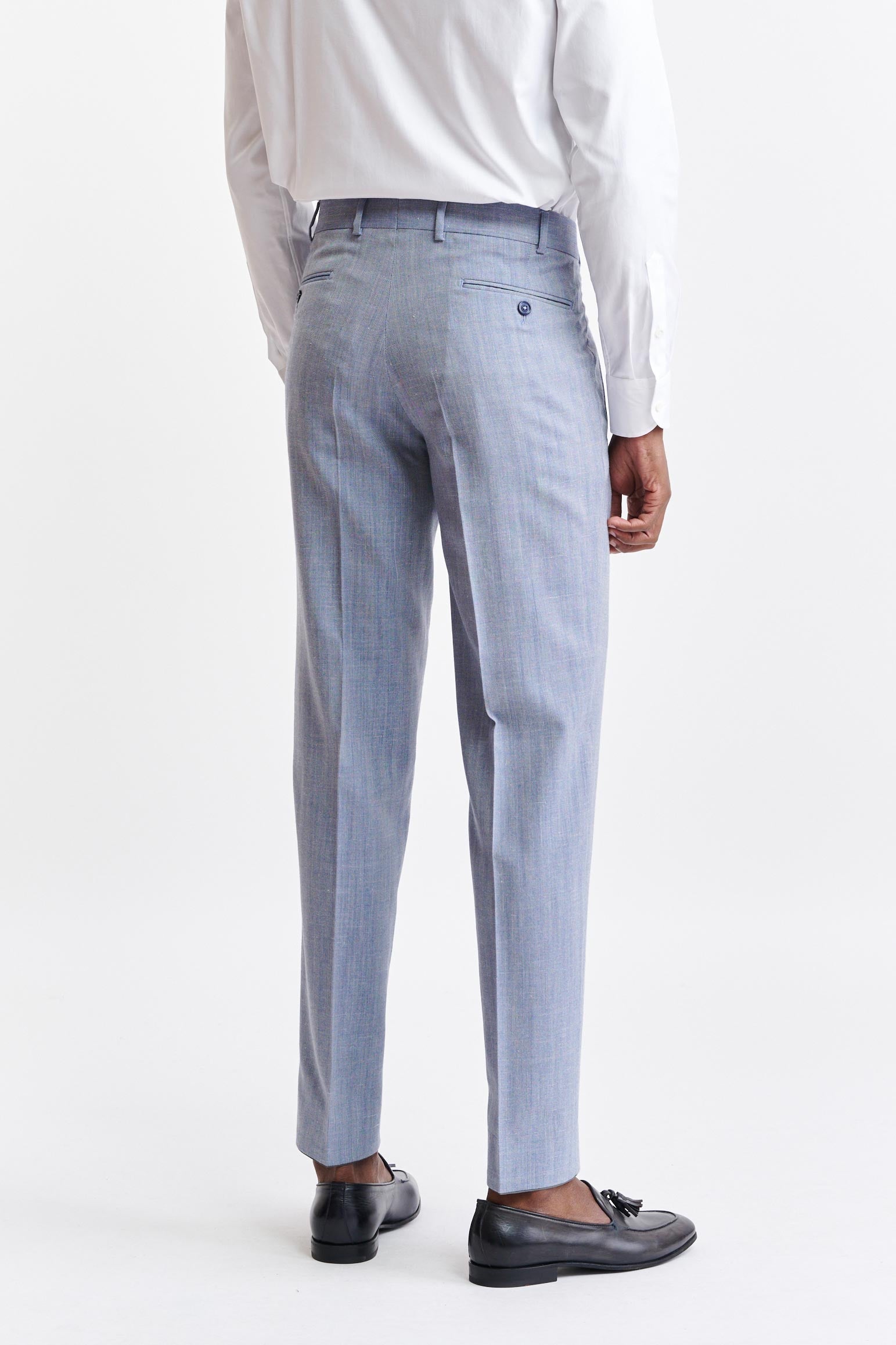 Medium Blue Wool & Cashmere Farley Trousers Jazz — detail 5