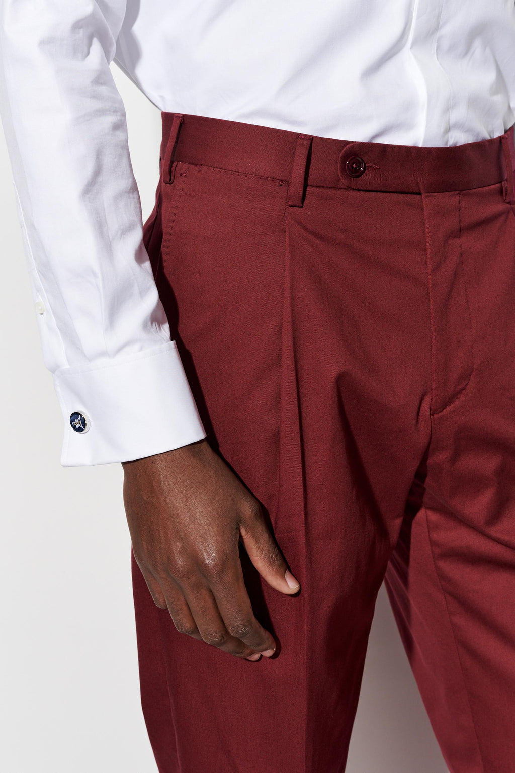 Red Cotton Xander Trousers Cashmere Cotton — detail 2