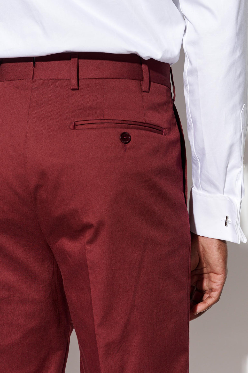 Red Cotton Xander Trousers Cashmere Cotton — detail 3