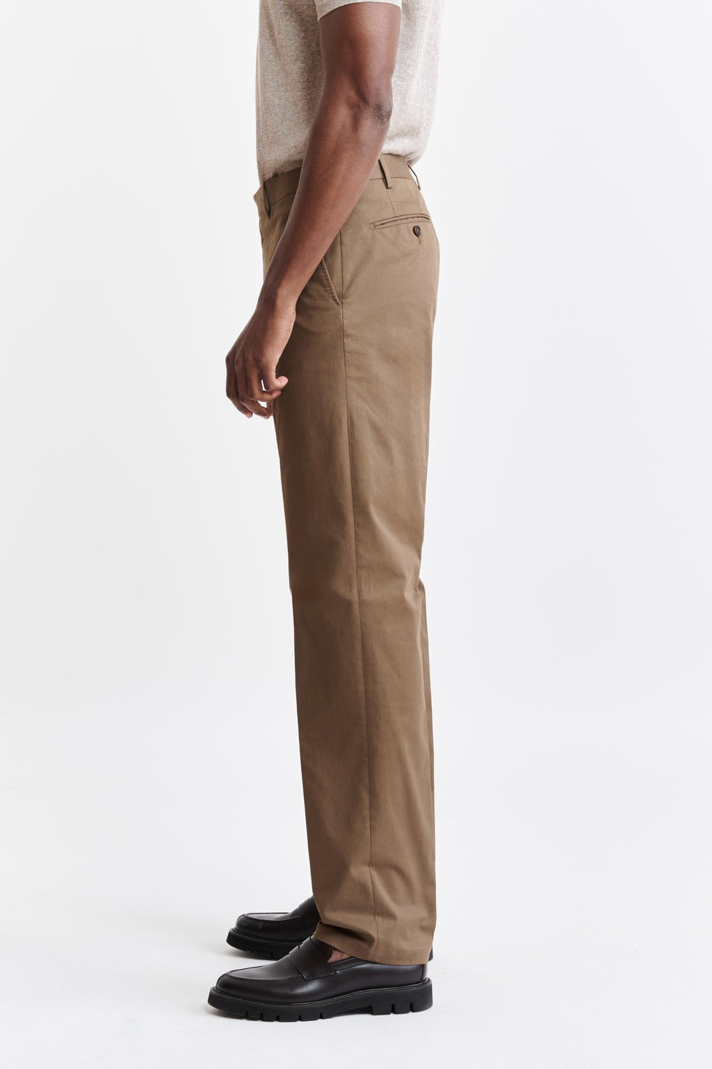 Medium Brown Cotton Xander Trousers Cashmere Cotton — detail 2
