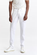White Cotton Five Pocket Trousers Cashmere Cotton