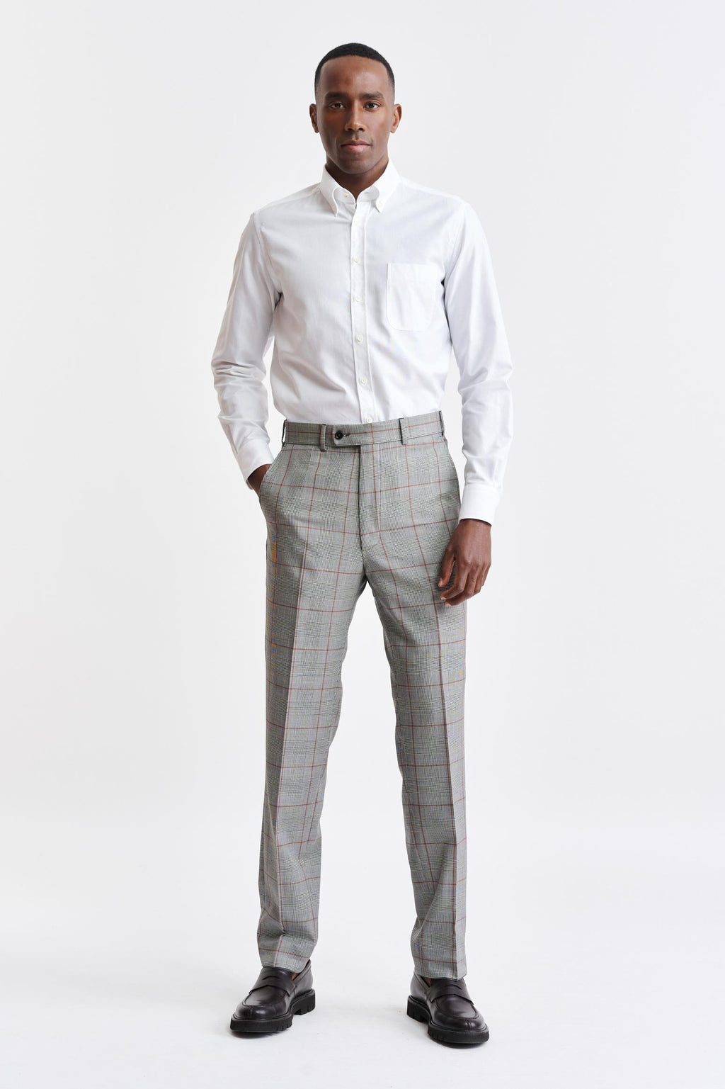 Black & White Wool Super 100's Signature Trousers Riviera Trend — detail 1