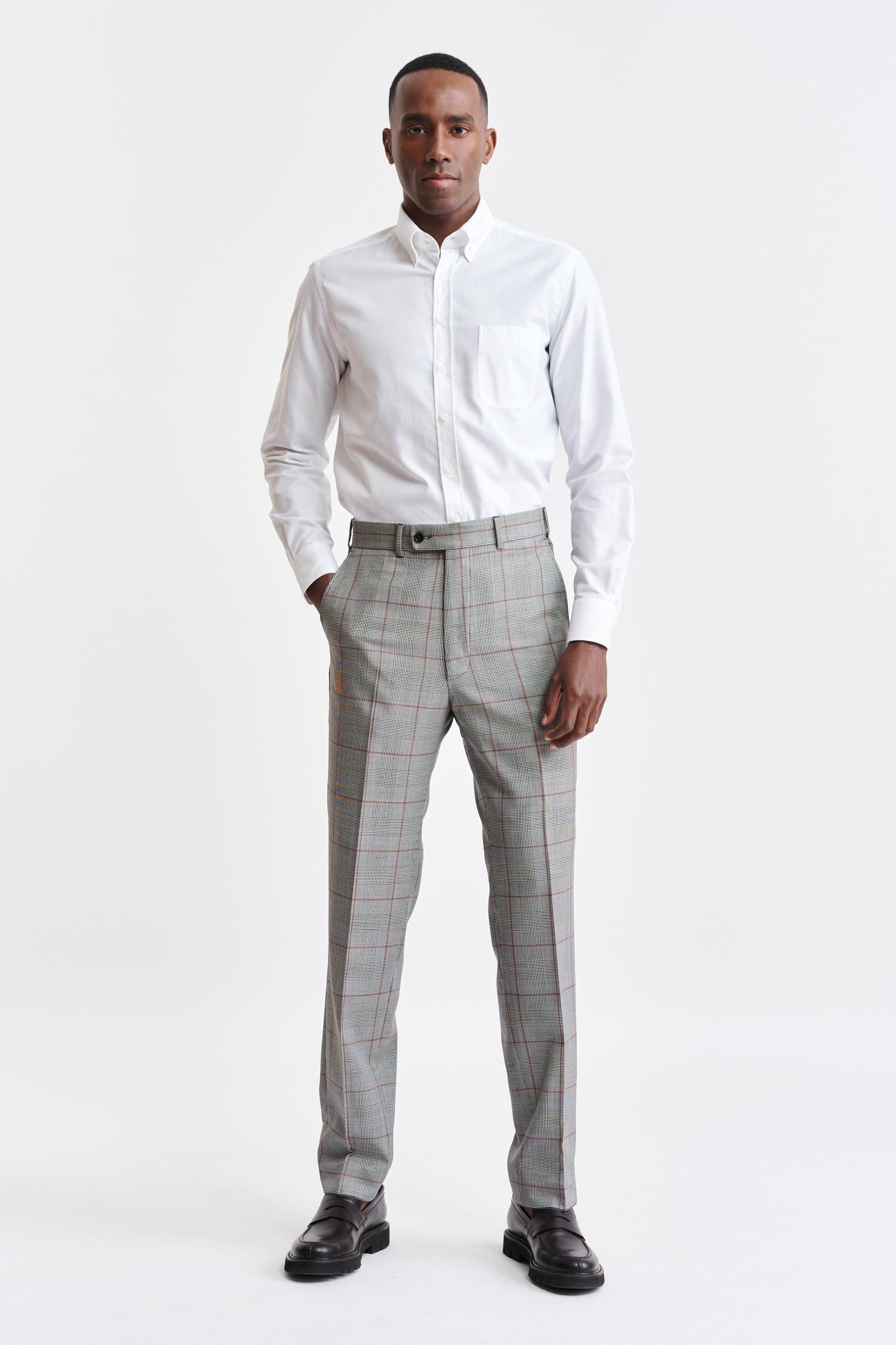 Black & White Wool Super 100's Signature Trousers Riviera Trend — detail 1
