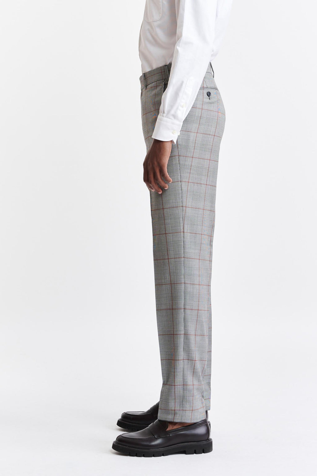 Black & White Wool Super 100's Signature Trousers Riviera Trend — detail 2