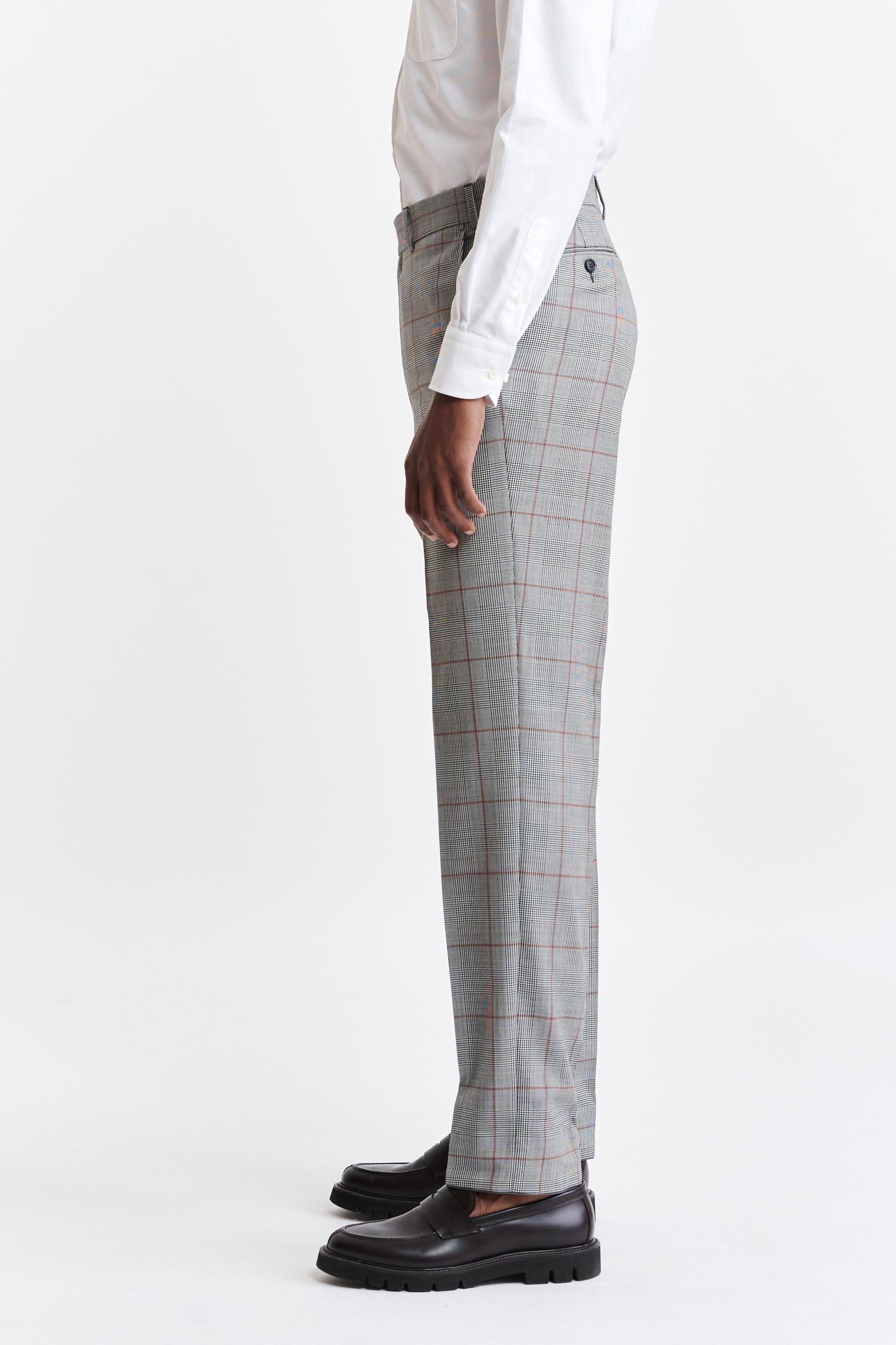 Black & White Wool Super 100's Signature Trousers Riviera Trend — detail 2