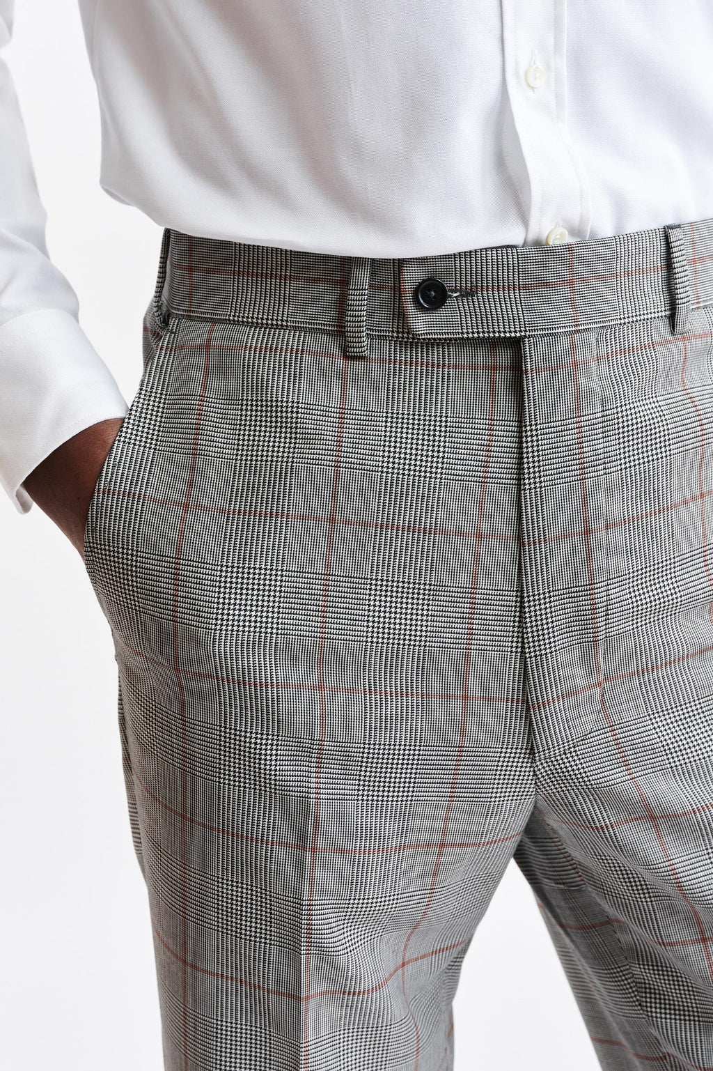 Black & White Wool Super 100's Signature Trousers Riviera Trend — detail 3