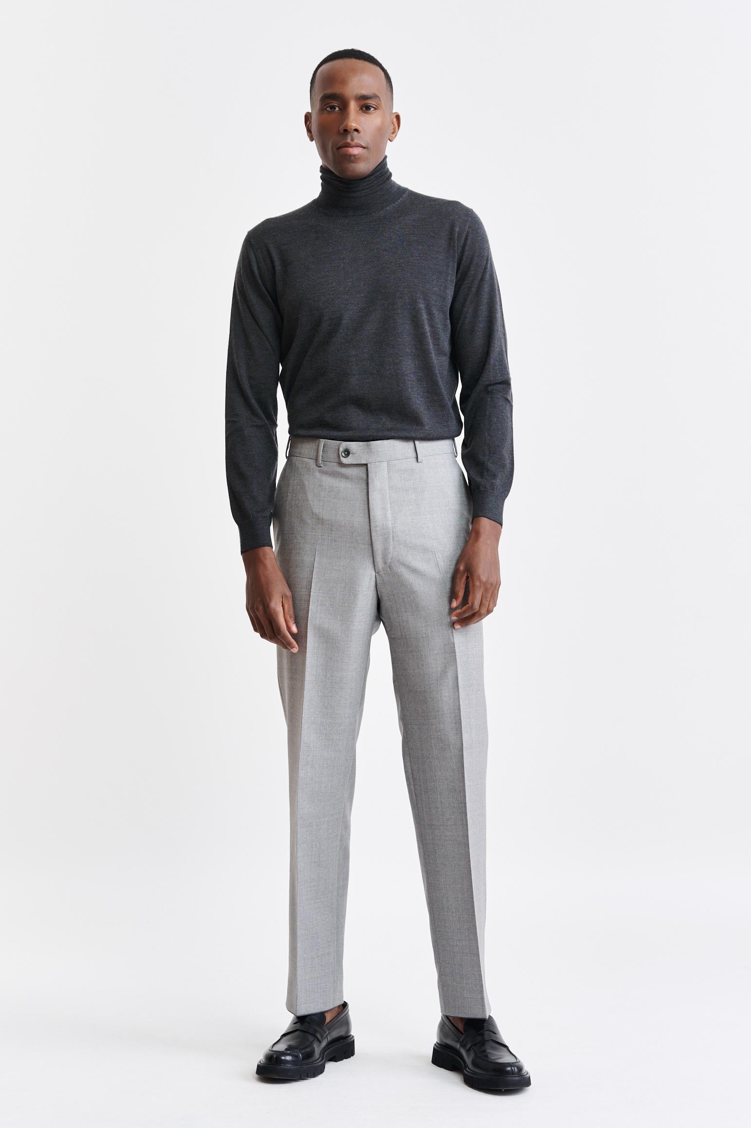Light Grey 100% Wool Ronas Trousers Capri — detail 1