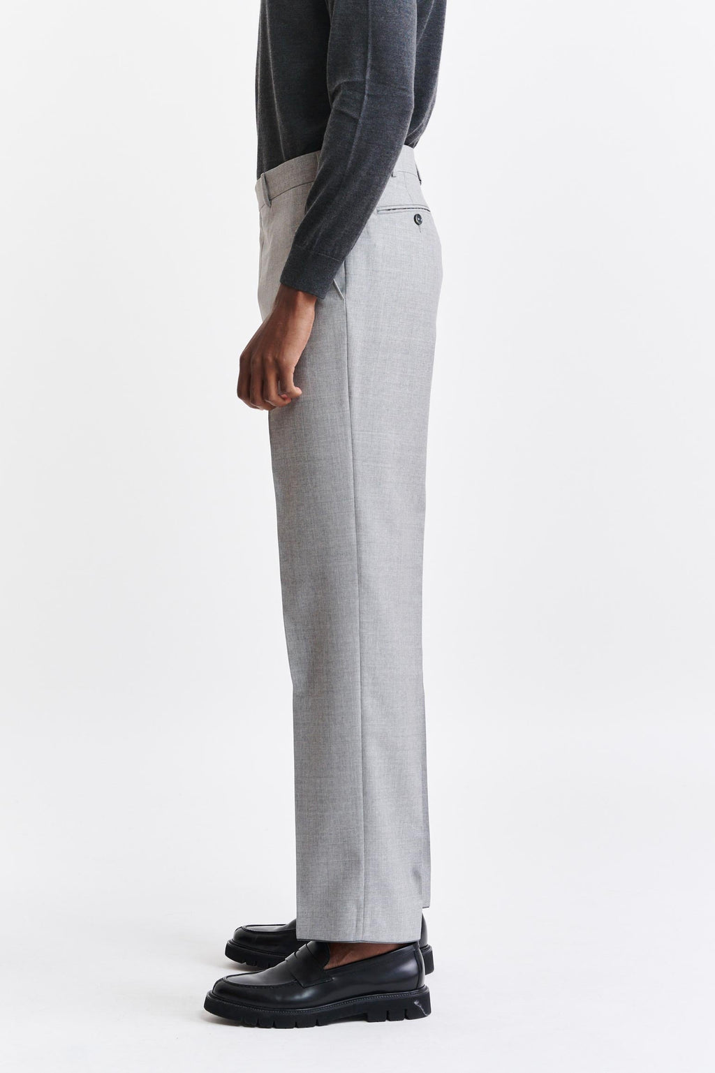 Light Grey 100% Wool Ronas Trousers Capri — detail 2