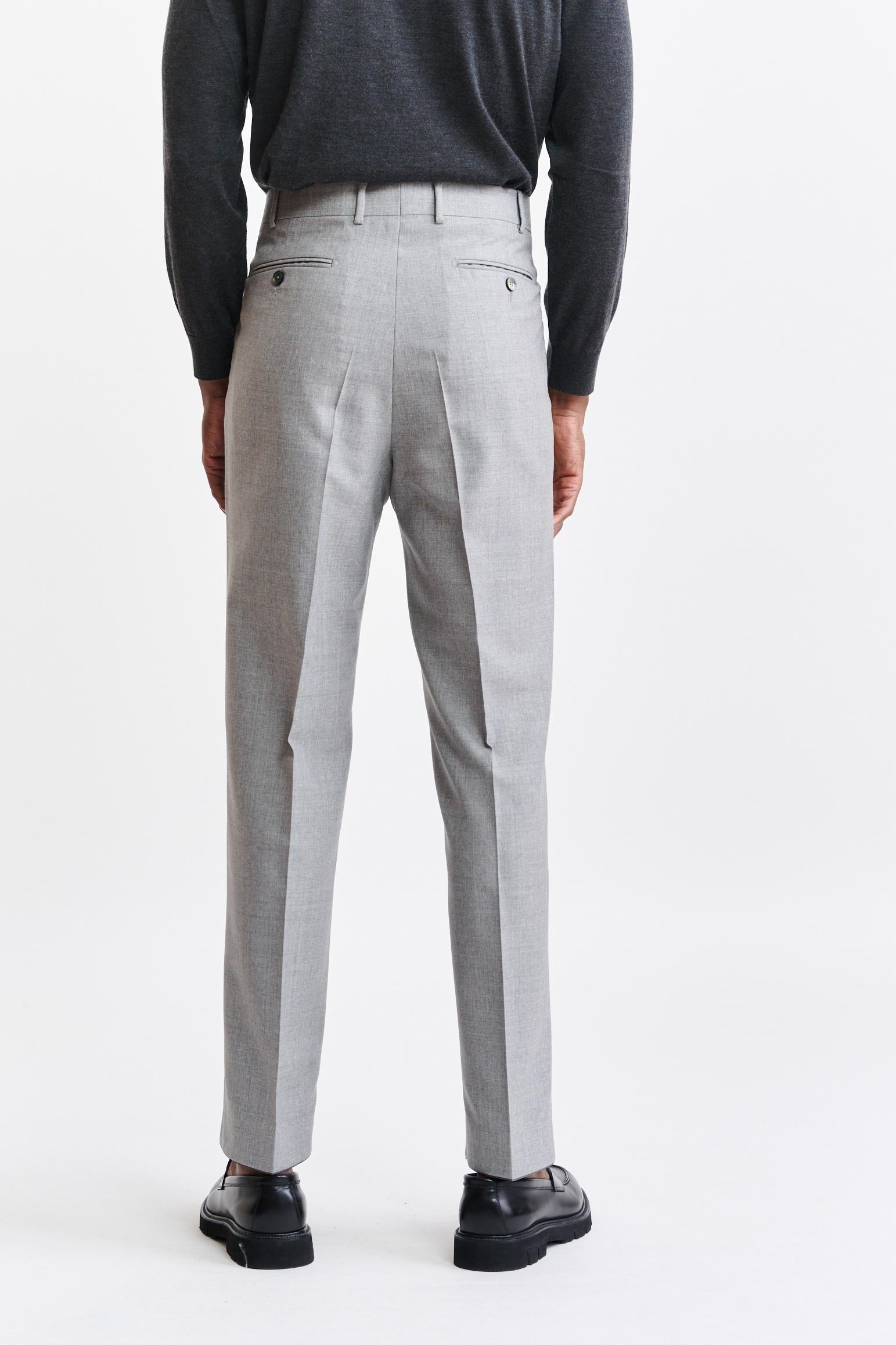 Light Grey 100% Wool Ronas Trousers Capri — detail 5