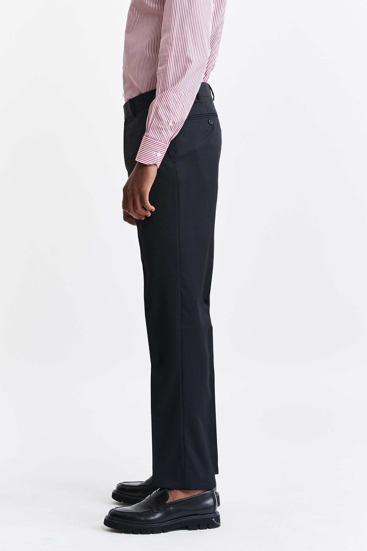 Black 100% Wool Super 100's Signature Trousers New Deluxe — detail 2