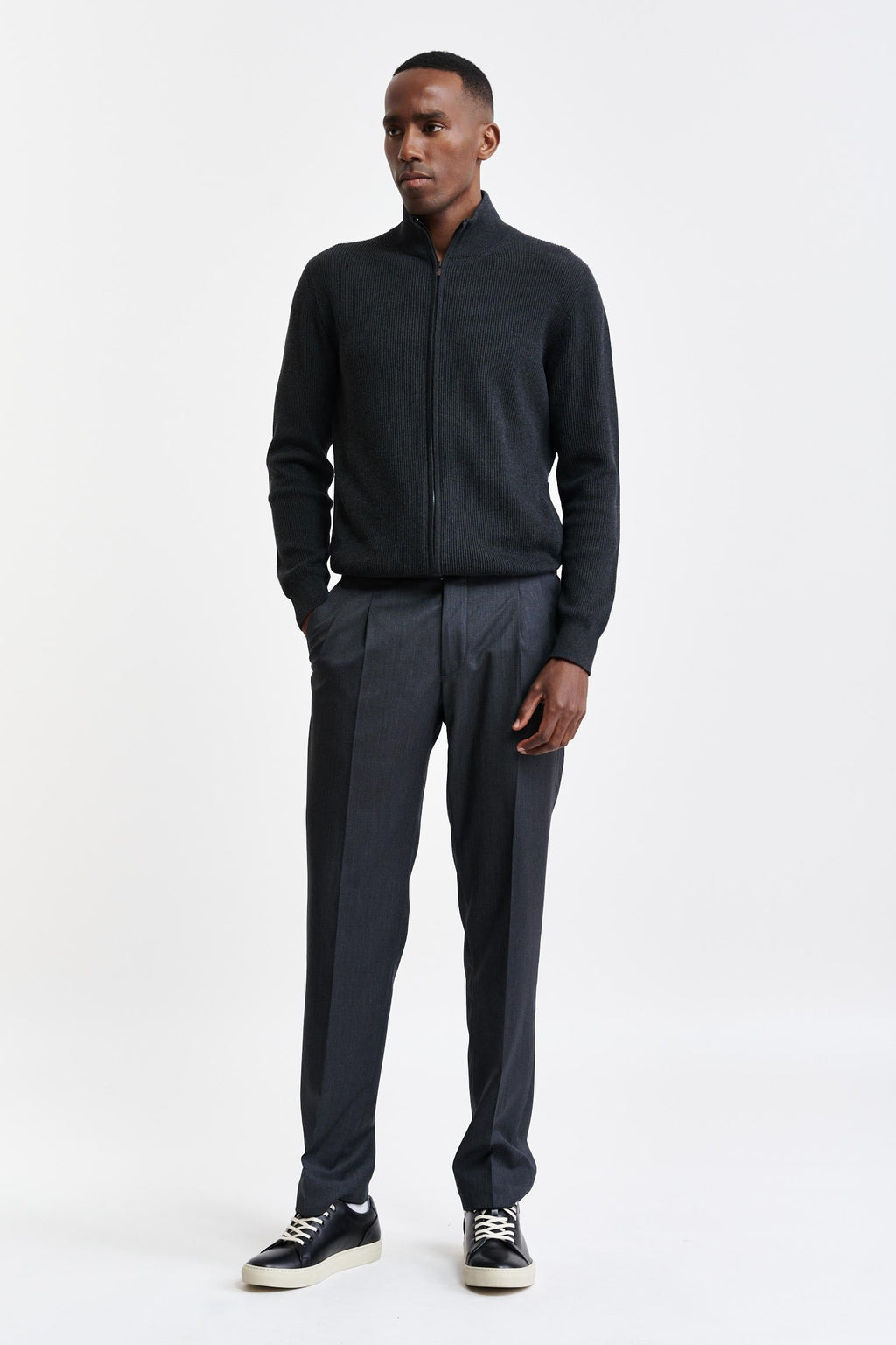 Medium Grey 100% Wool Super 100's Signature Trousers New Deluxe