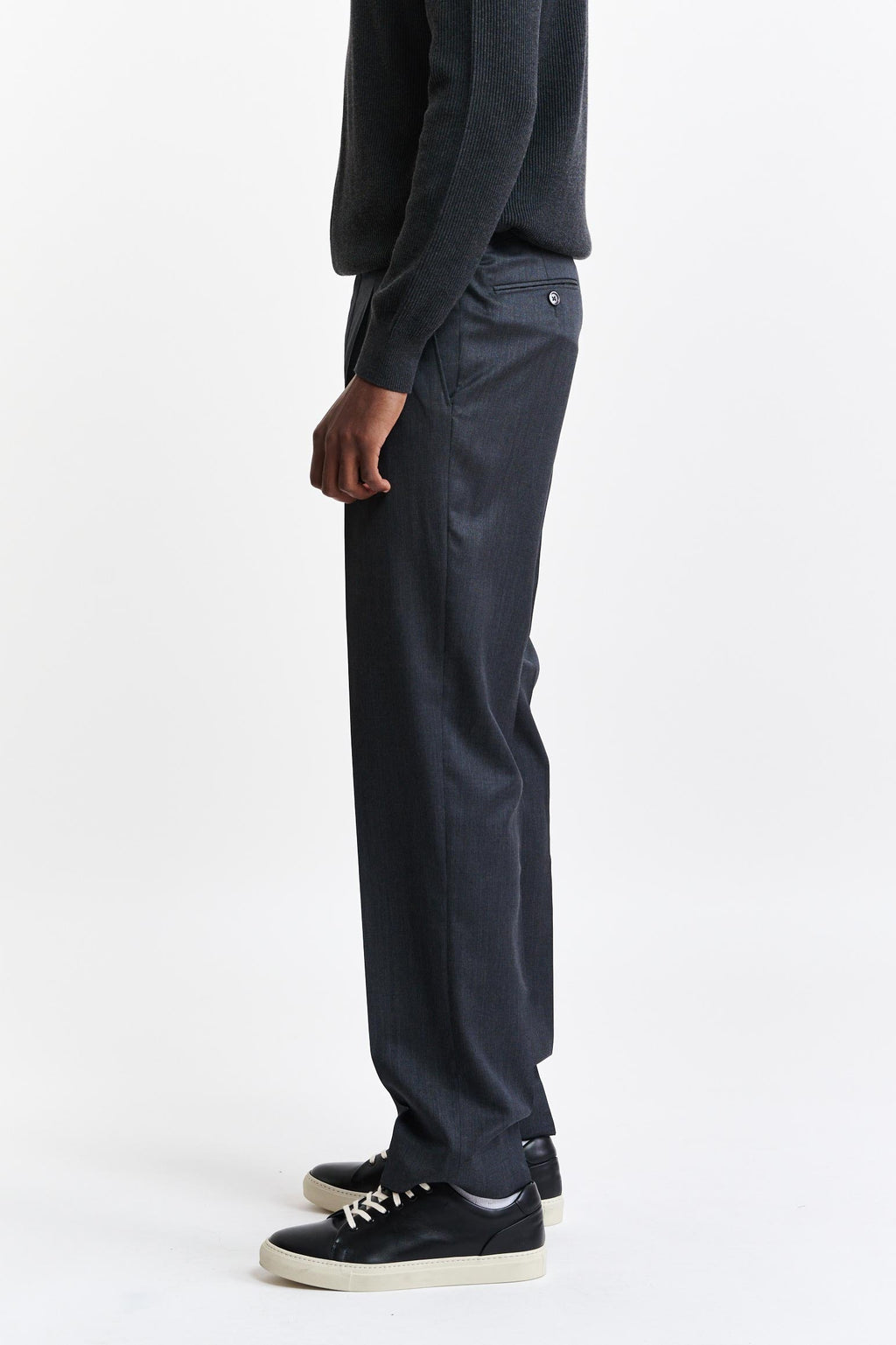 Medium Grey 100% Wool Super 100's Signature Trousers New Deluxe — detail 1