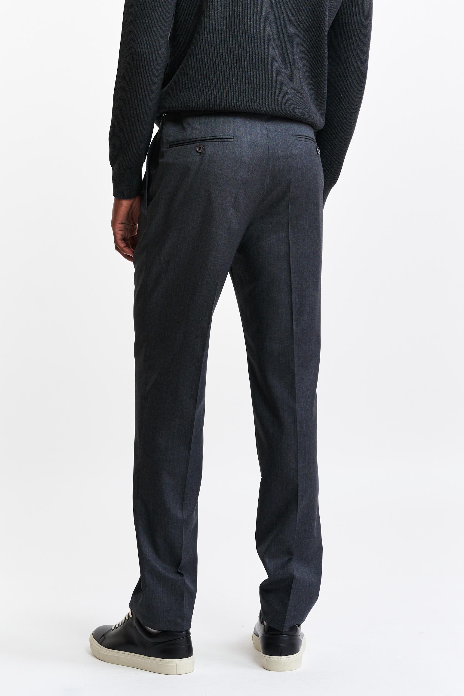 Medium Grey 100% Wool Super 100's Signature Trousers New Deluxe — detail 4