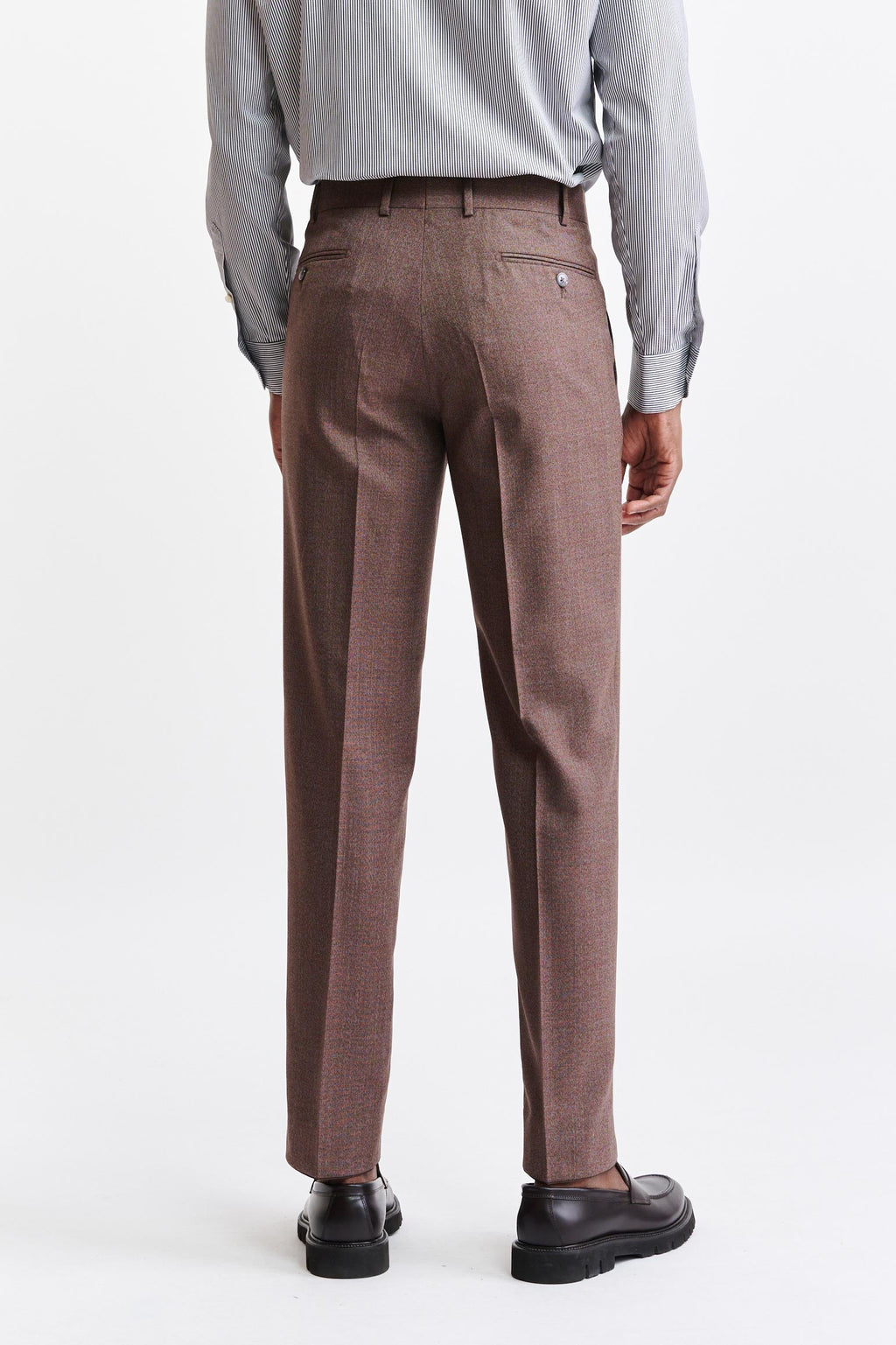 Medium Brown 100% Wool Super 130's Farley Trousers Jazz — detail 5