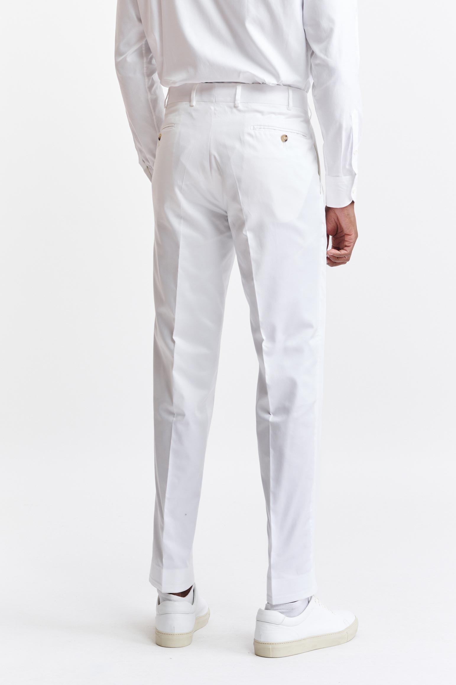 White 100% Cotton Farley Trousers Cashmere Cotton — detail 5