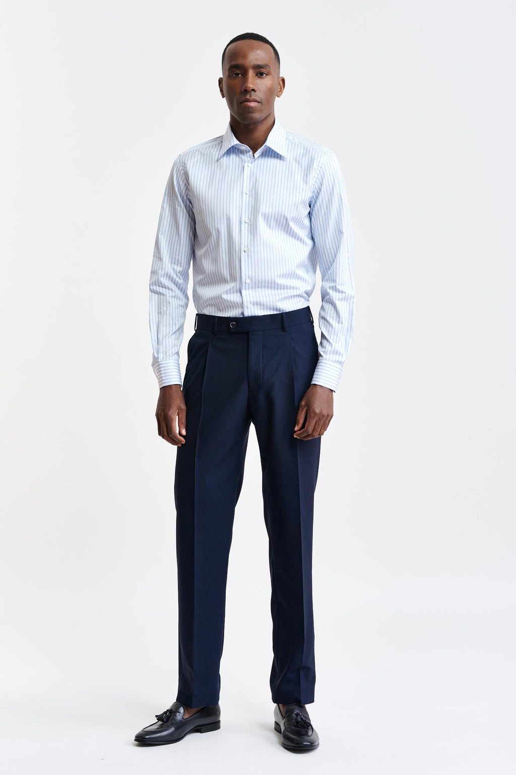 Dark Blue 100% Wool Signature Trousers Capri — detail 1