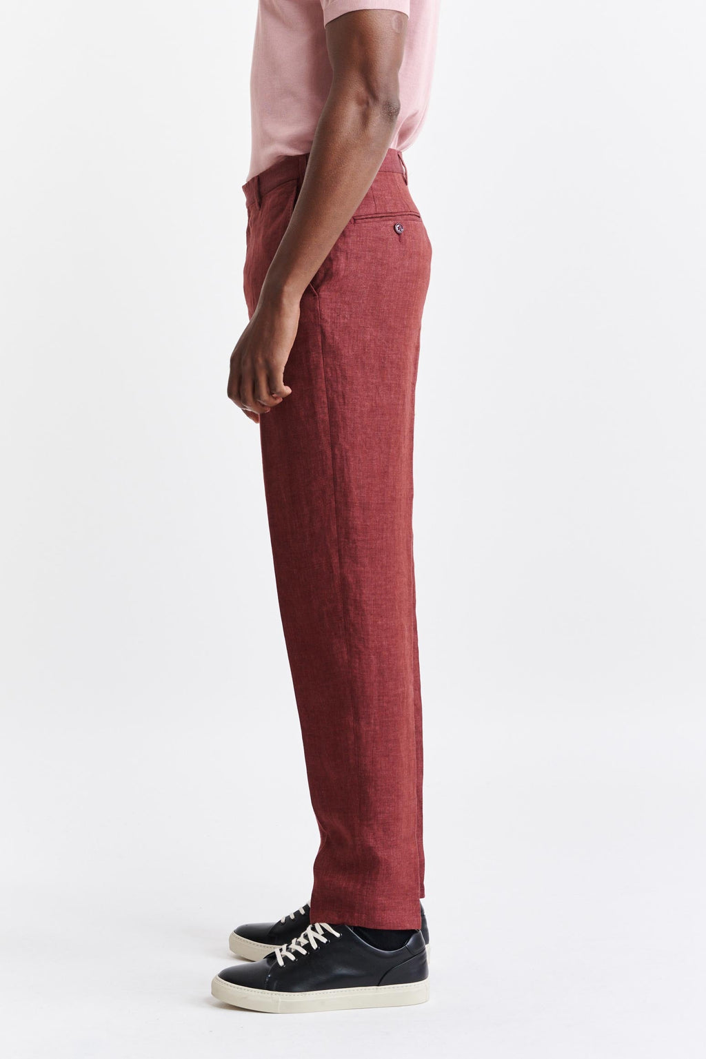 Red 100% Linen Xander Trousers Pure Linen — detail 2