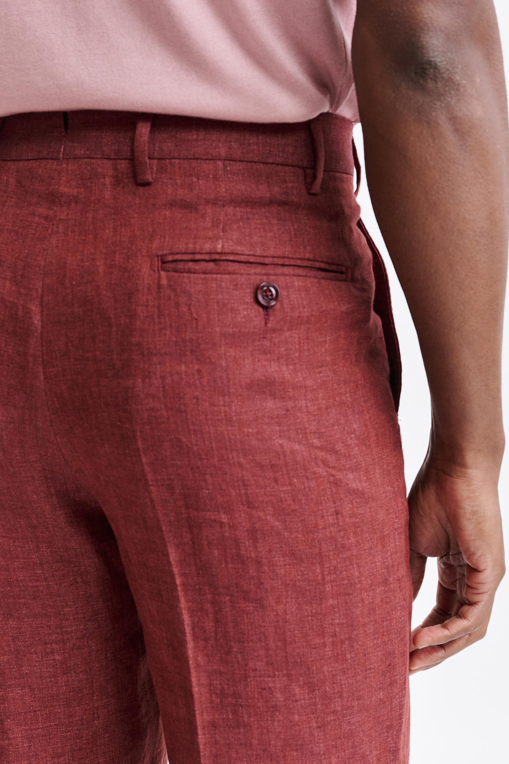 Red 100% Linen Xander Trousers Pure Linen — detail 4