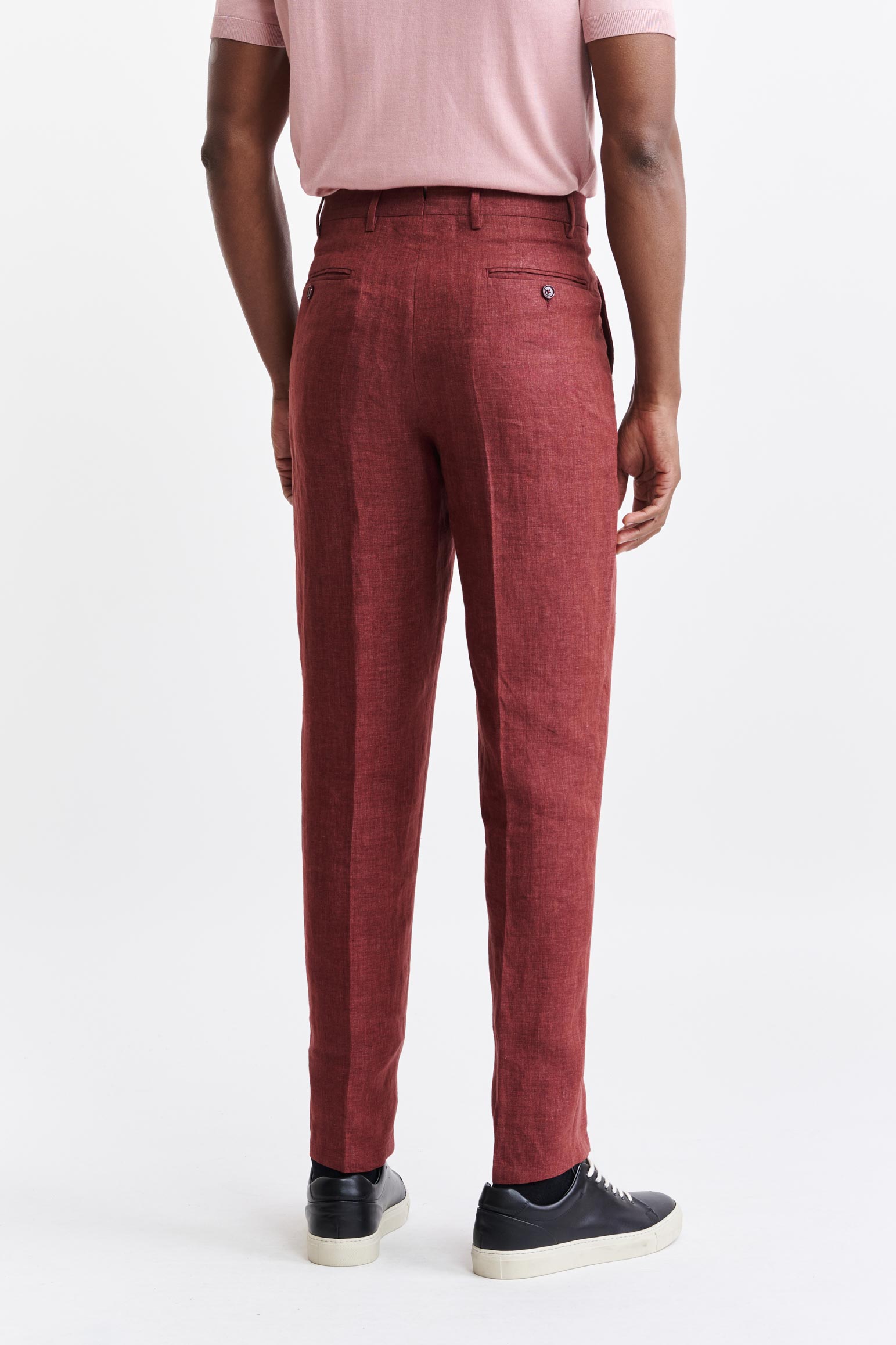Red 100% Linen Xander Trousers Pure Linen — detail 5