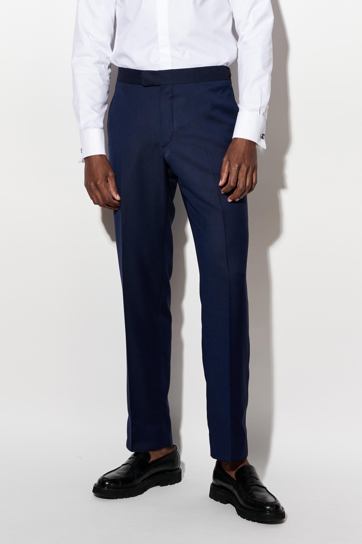 Dark Blue 100% Wool Super 120's Signature Trousers Jazz