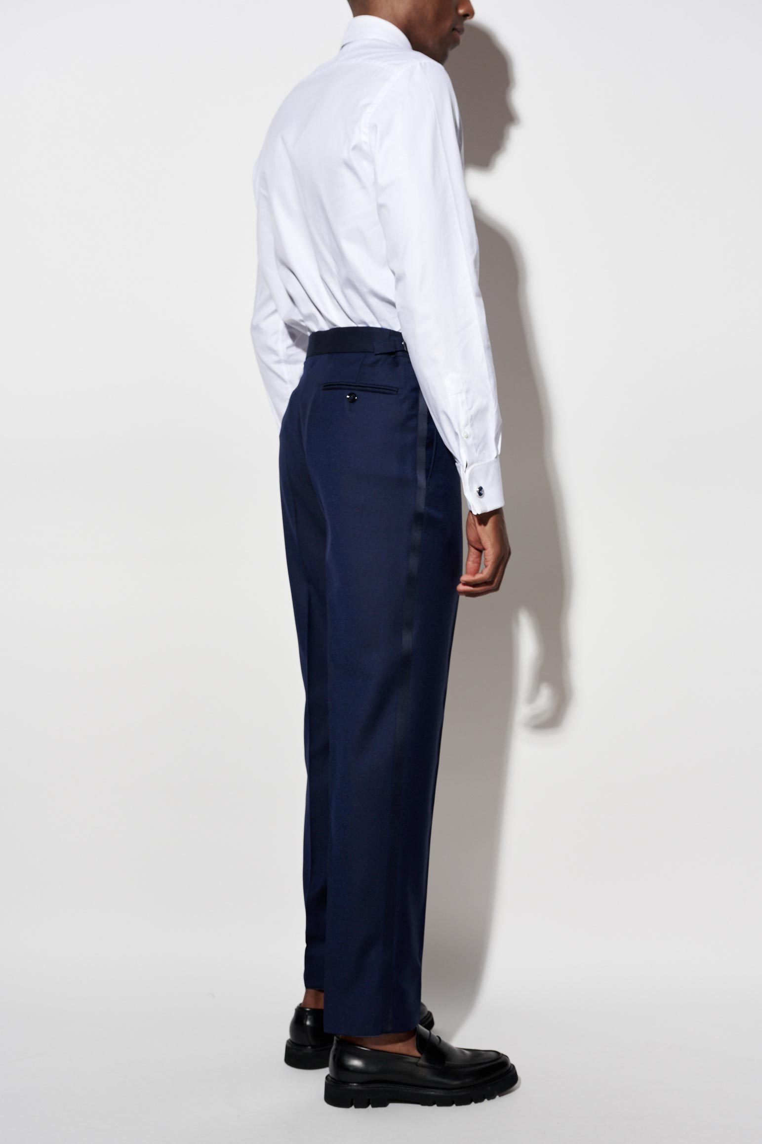 Dark Blue 100% Wool Super 120's Signature Trousers Jazz — detail 2