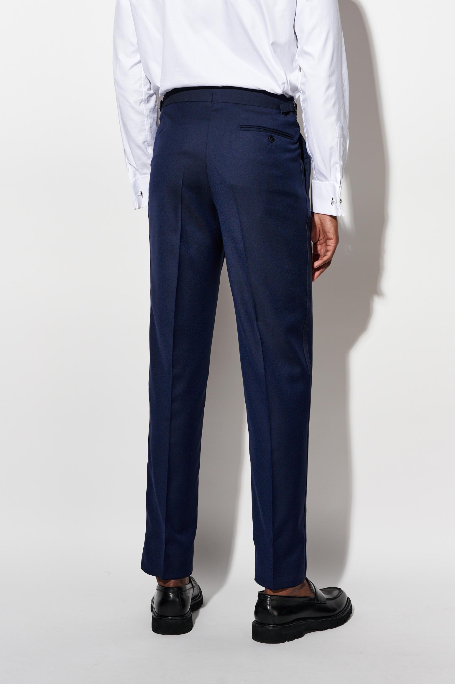 Dark Blue 100% Wool Super 120's Signature Trousers Jazz — detail 5