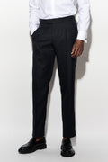 Dark Blue 100% Wool Signature Trousers Savile Row Classics