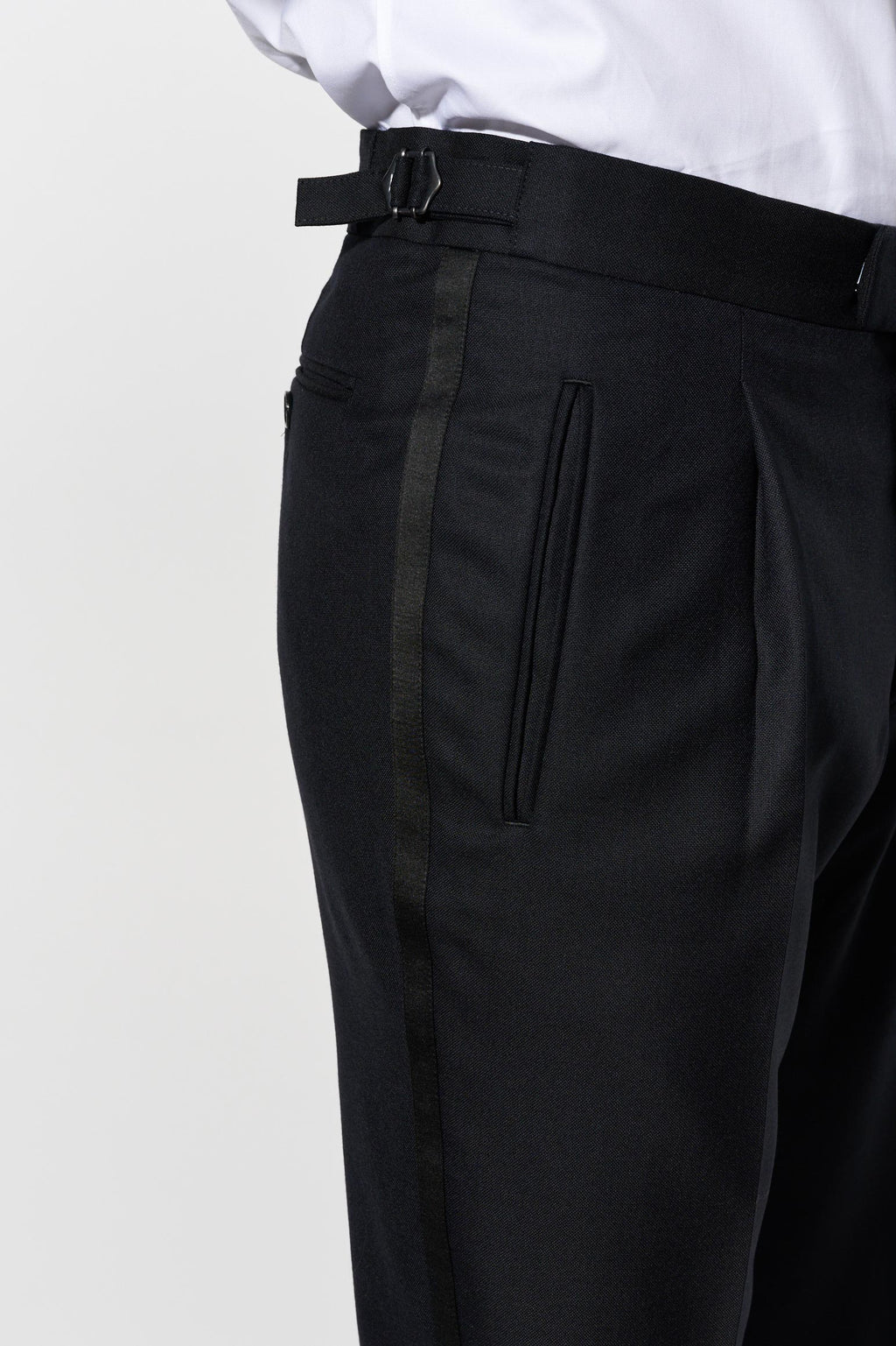 Dark Blue 100% Wool Signature Trousers Savile Row Classics — detail 3