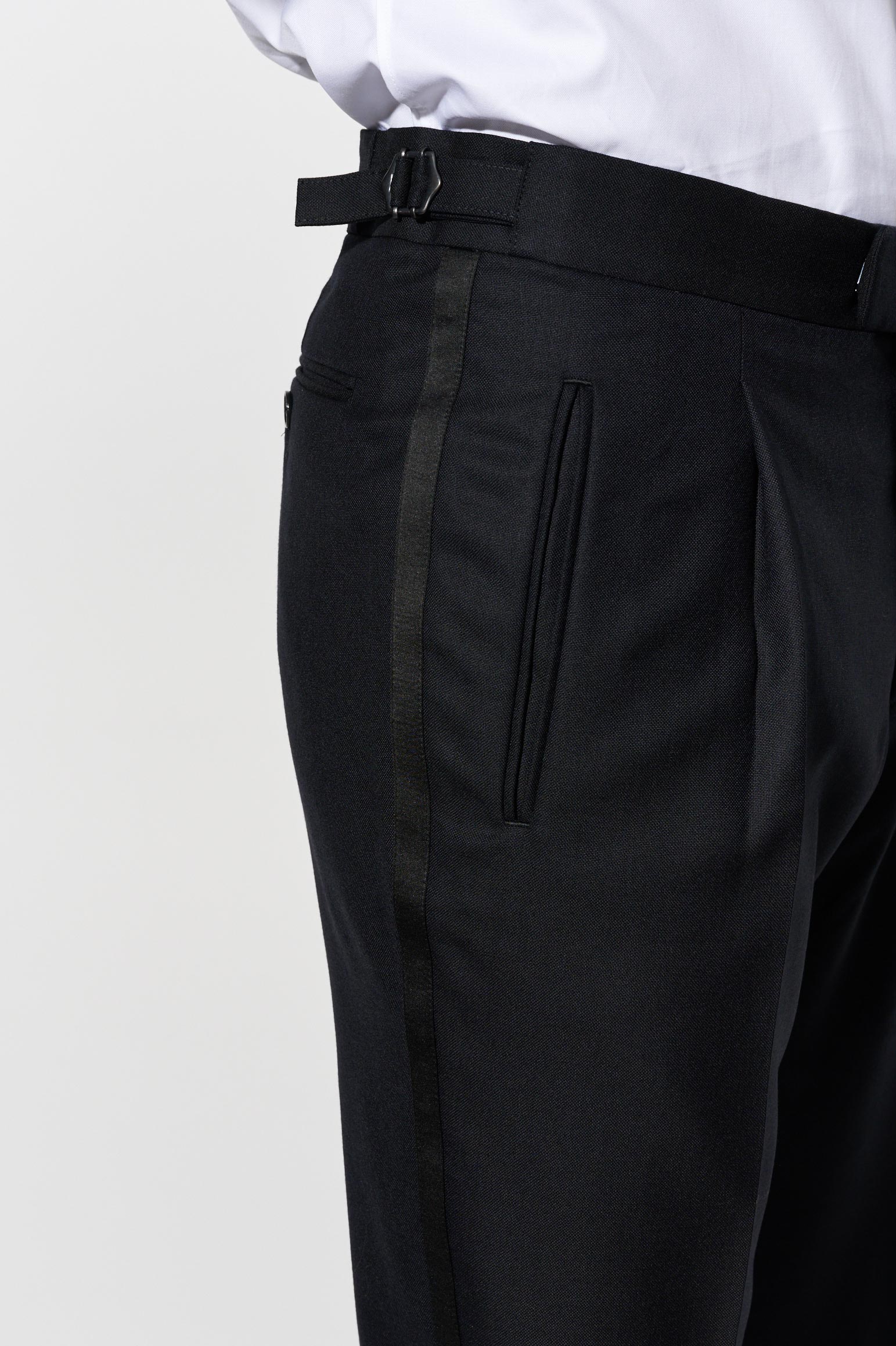 Dark Blue 100% Wool Signature Trousers Savile Row Classics — detail 3