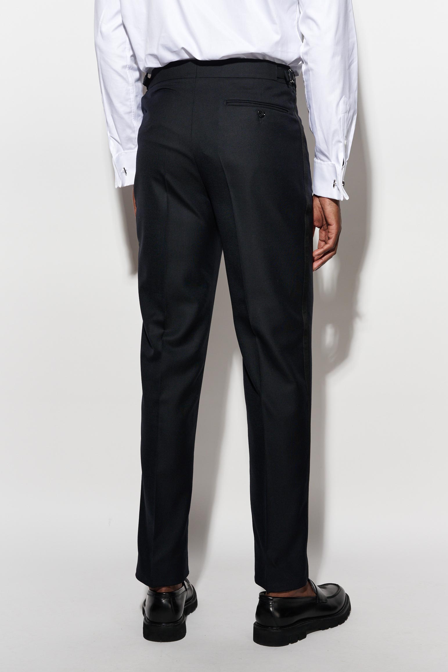 Dark Blue 100% Wool Signature Trousers Savile Row Classics — detail 6