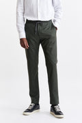 Dark Green 100% Wool Super 100's Drawstring Trousers New Deluxe