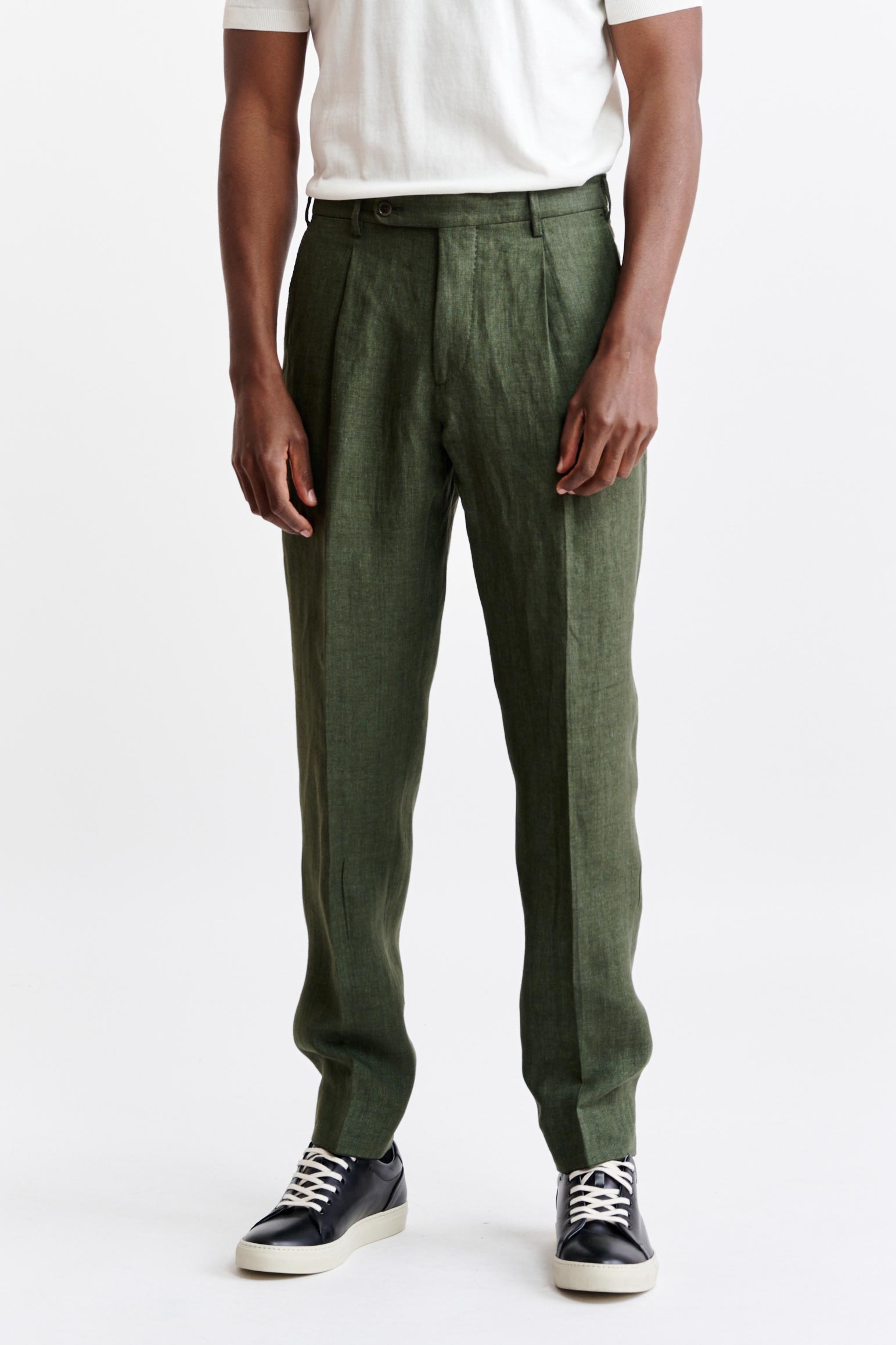 Green 100% Linen Xander Trousers Pure Linen — detail 1