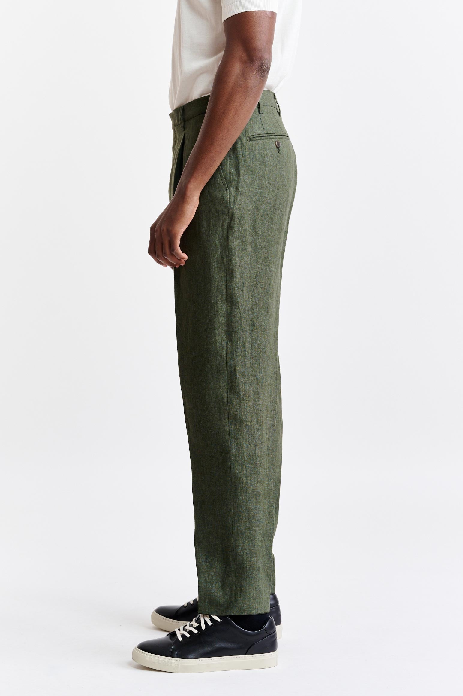 Green 100% Linen Xander Trousers Pure Linen — detail 2