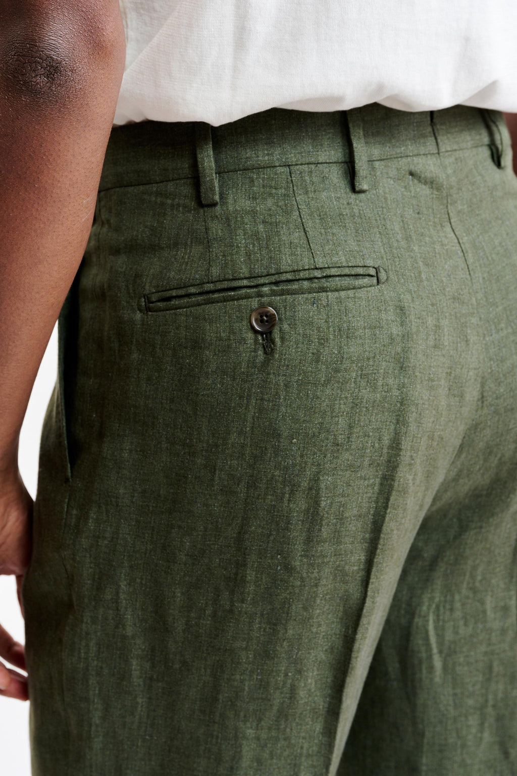 Green 100% Linen Xander Trousers Pure Linen — detail 4