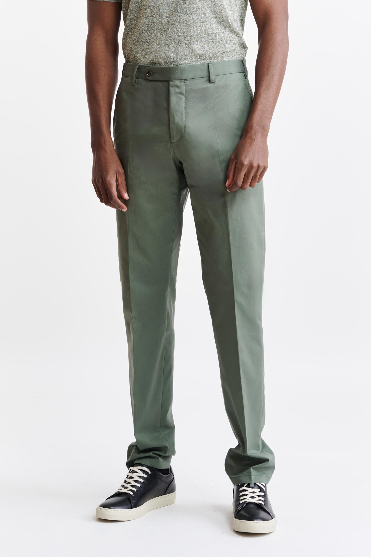 Green Cotton Xander Trousers Cashmere Cotton