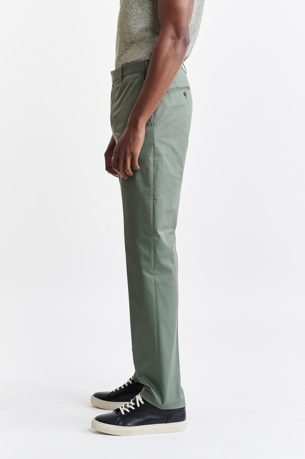 Green Cotton Xander Trousers Cashmere Cotton — detail 2