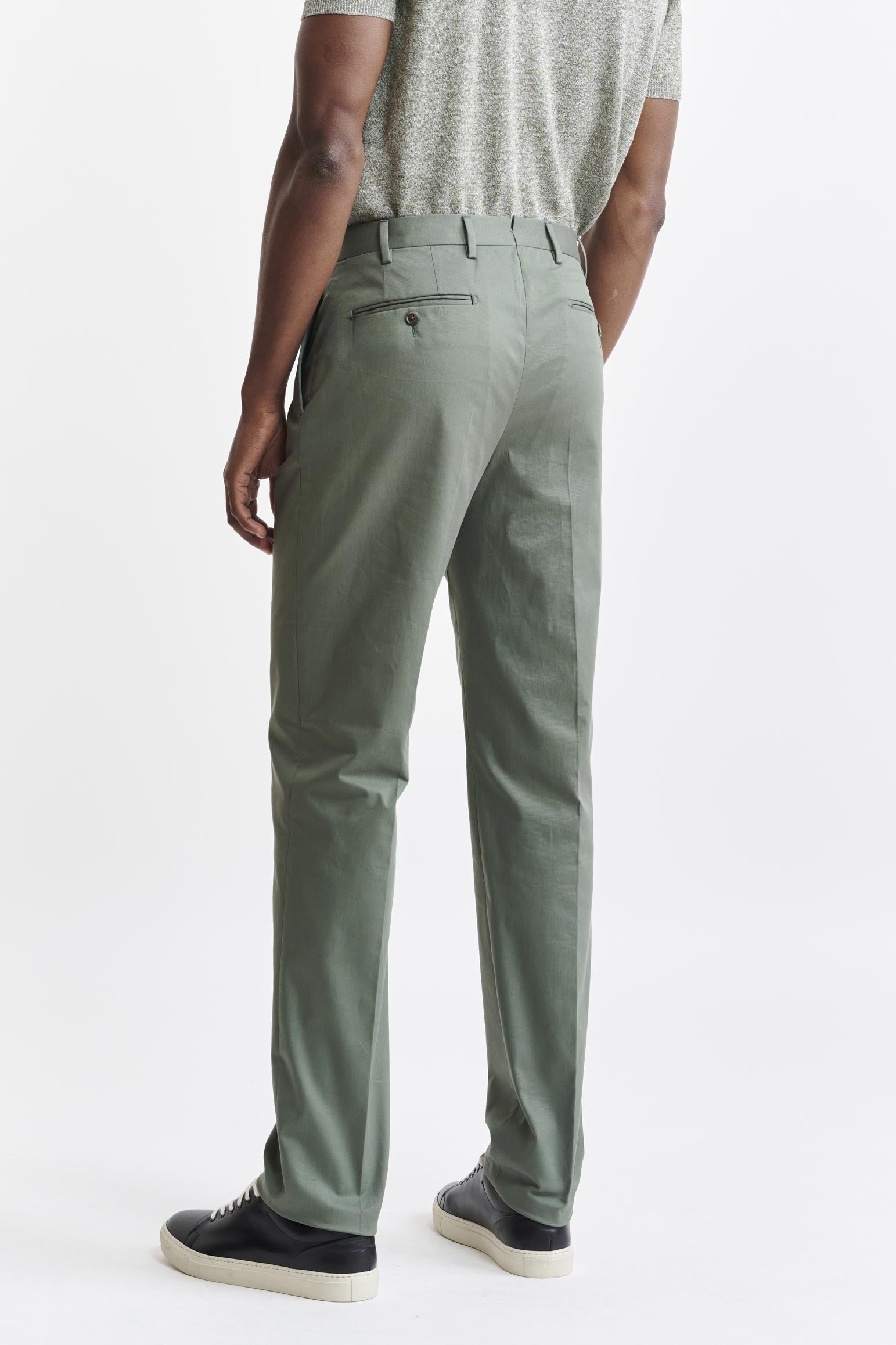 Green Cotton Xander Trousers Cashmere Cotton — detail 4