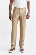 Light Brown 100% Linen Five Pocket Trousers Pure Linen
