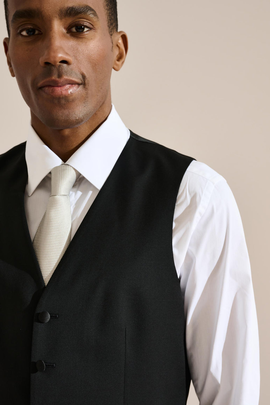 Black Avon Formal Waistcoat — detail 1