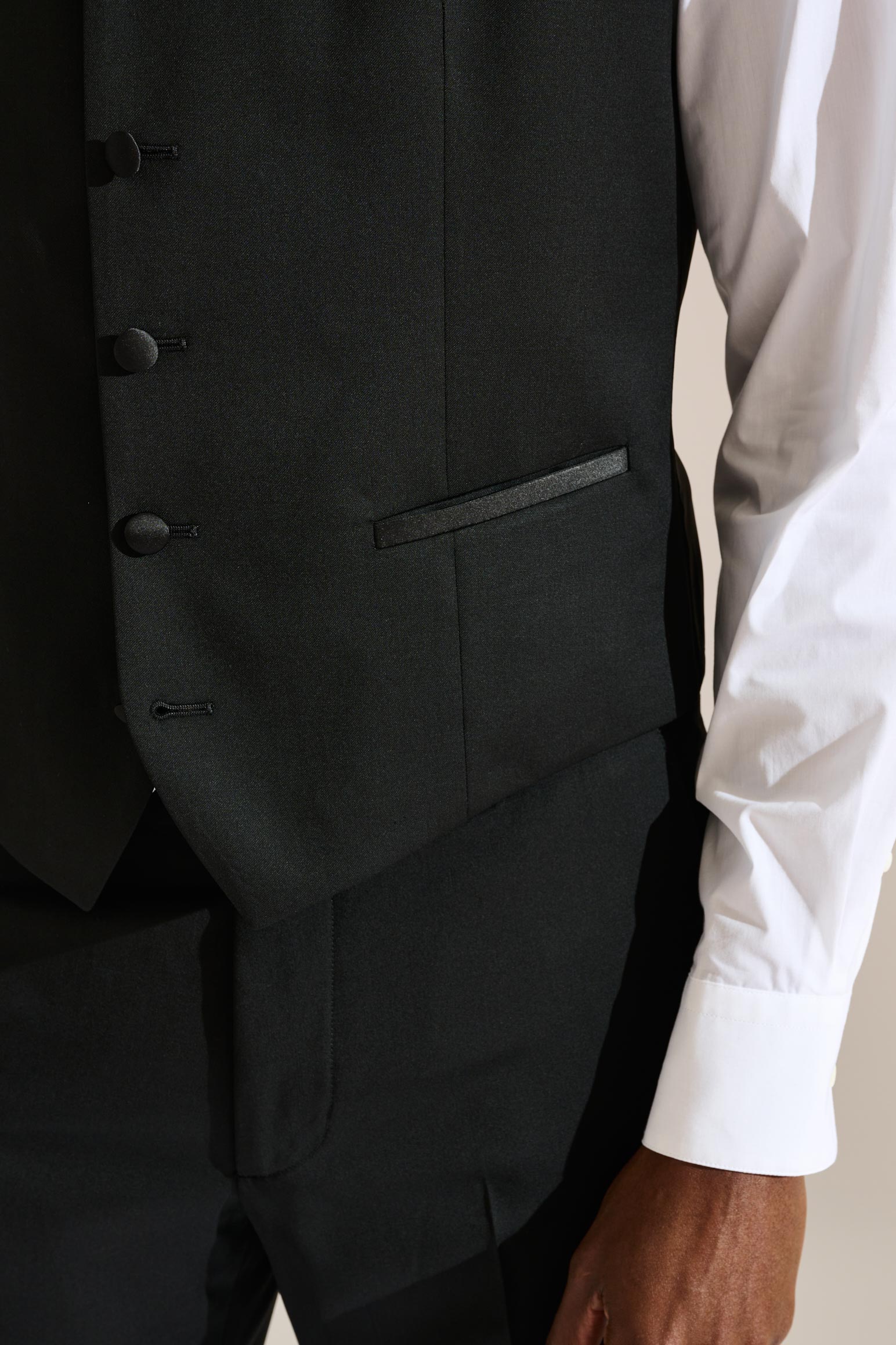 Black Avon Formal Waistcoat — detail 2