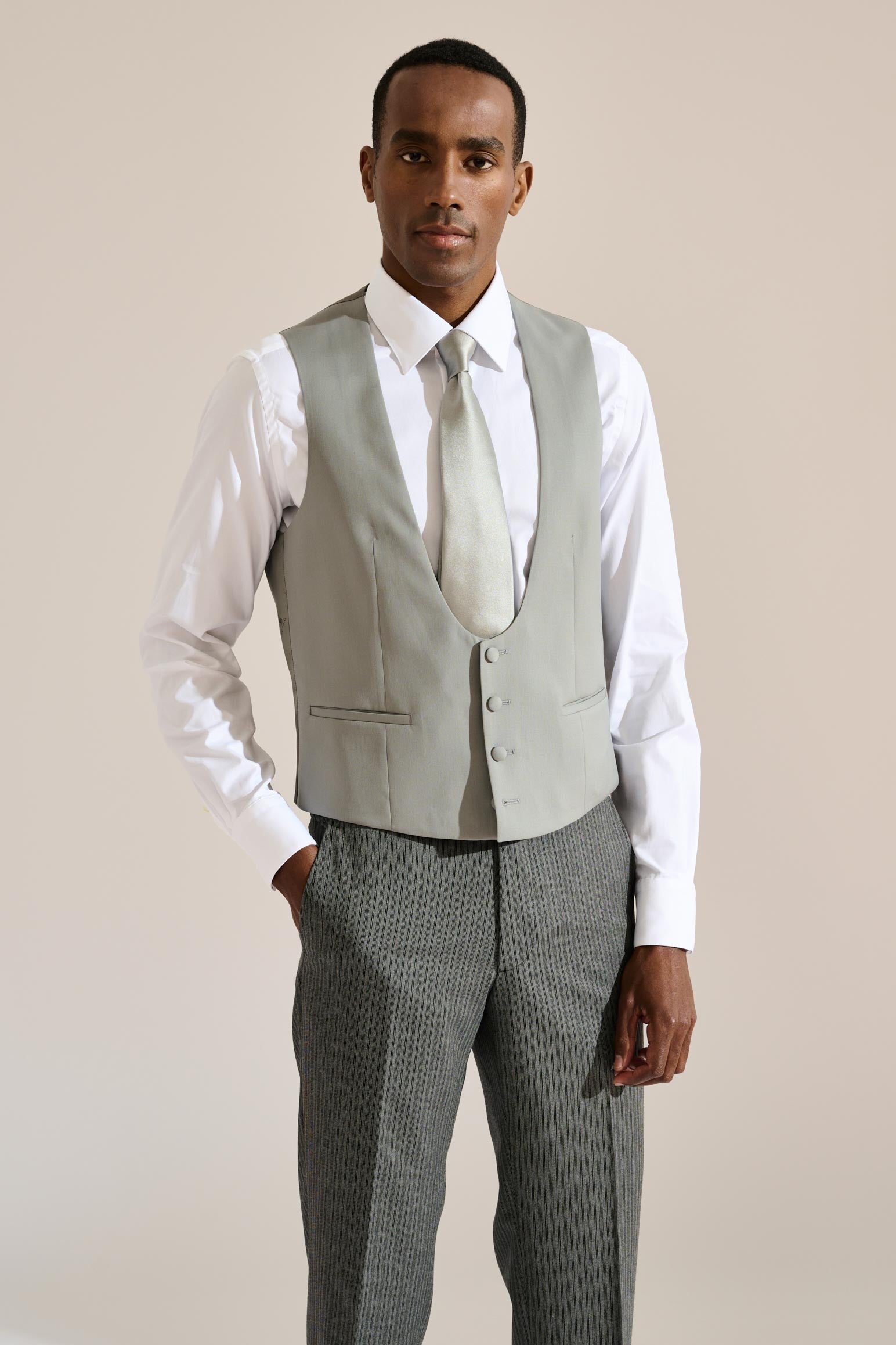 Light Grey Tay Ceremonial Waistcoat
