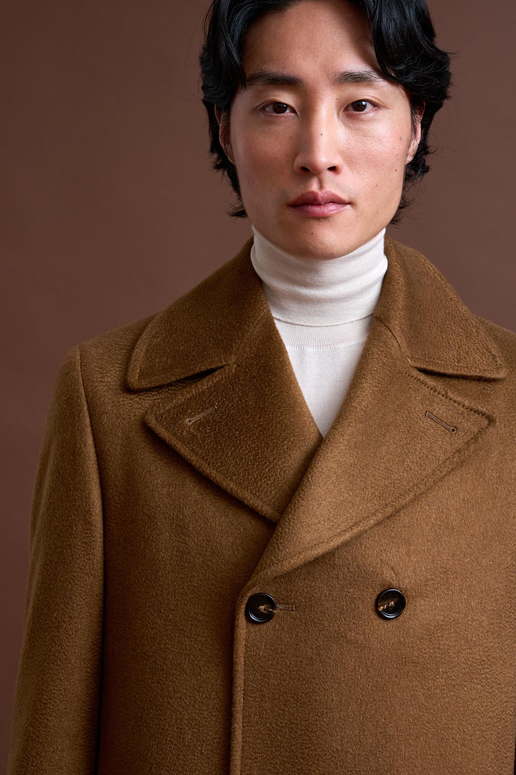 Brown 100% Cashmere Sheffield Overcoat Zeus — detail 4