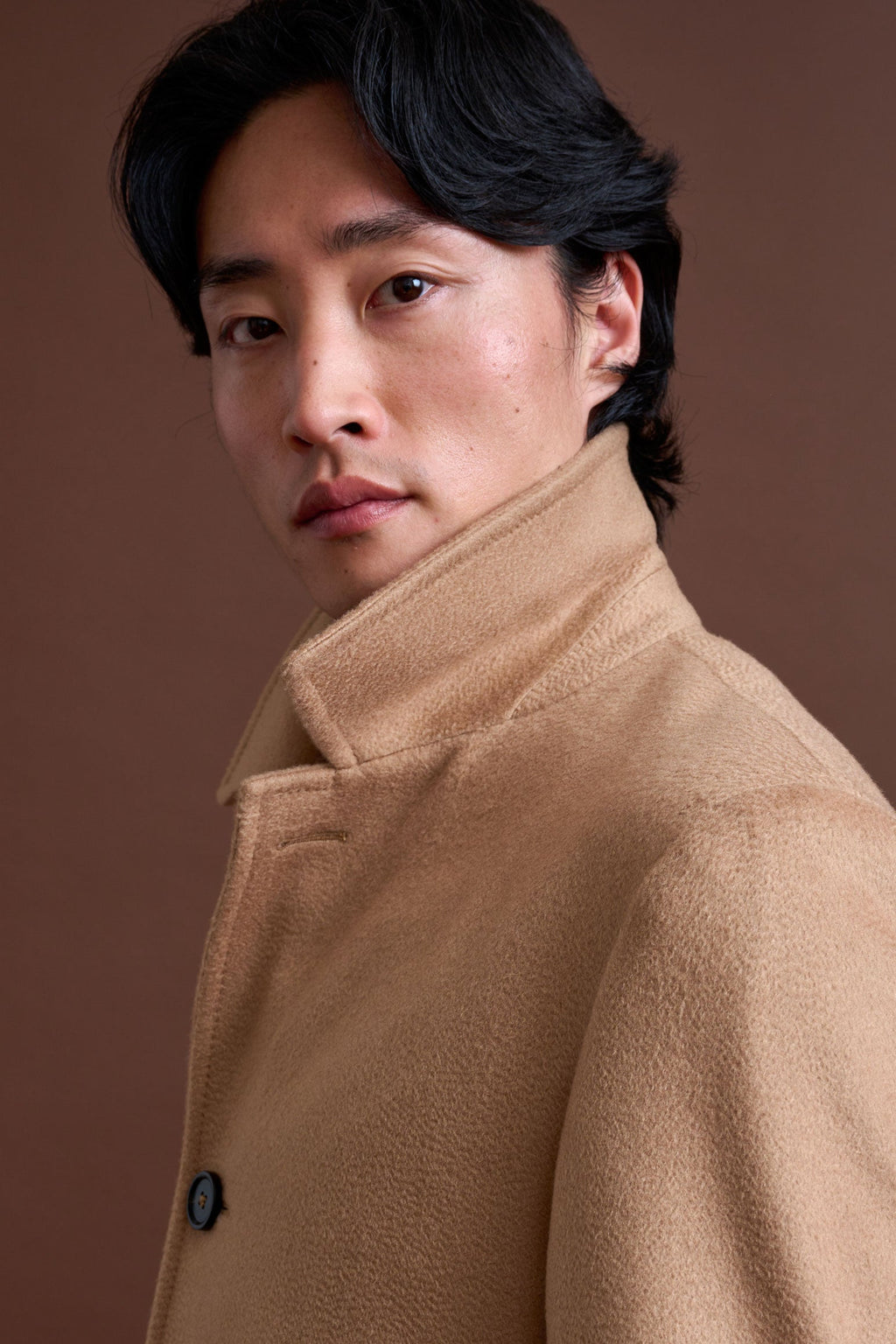 Light Brown 100% Cashmere Sheffield Overcoat Zeus — detail 2
