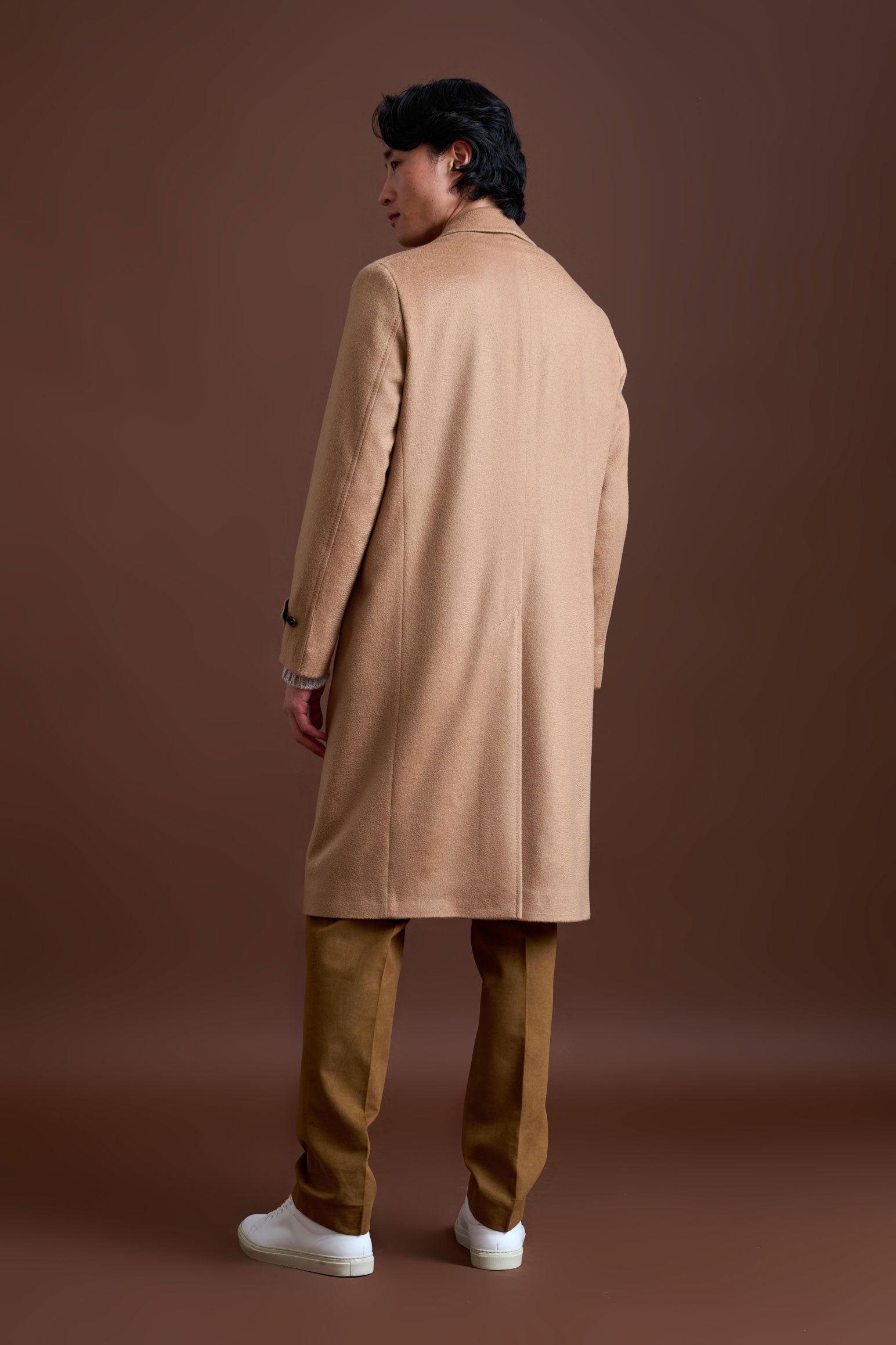 Light Brown 100% Cashmere Sheffield Overcoat Zeus — detail 3