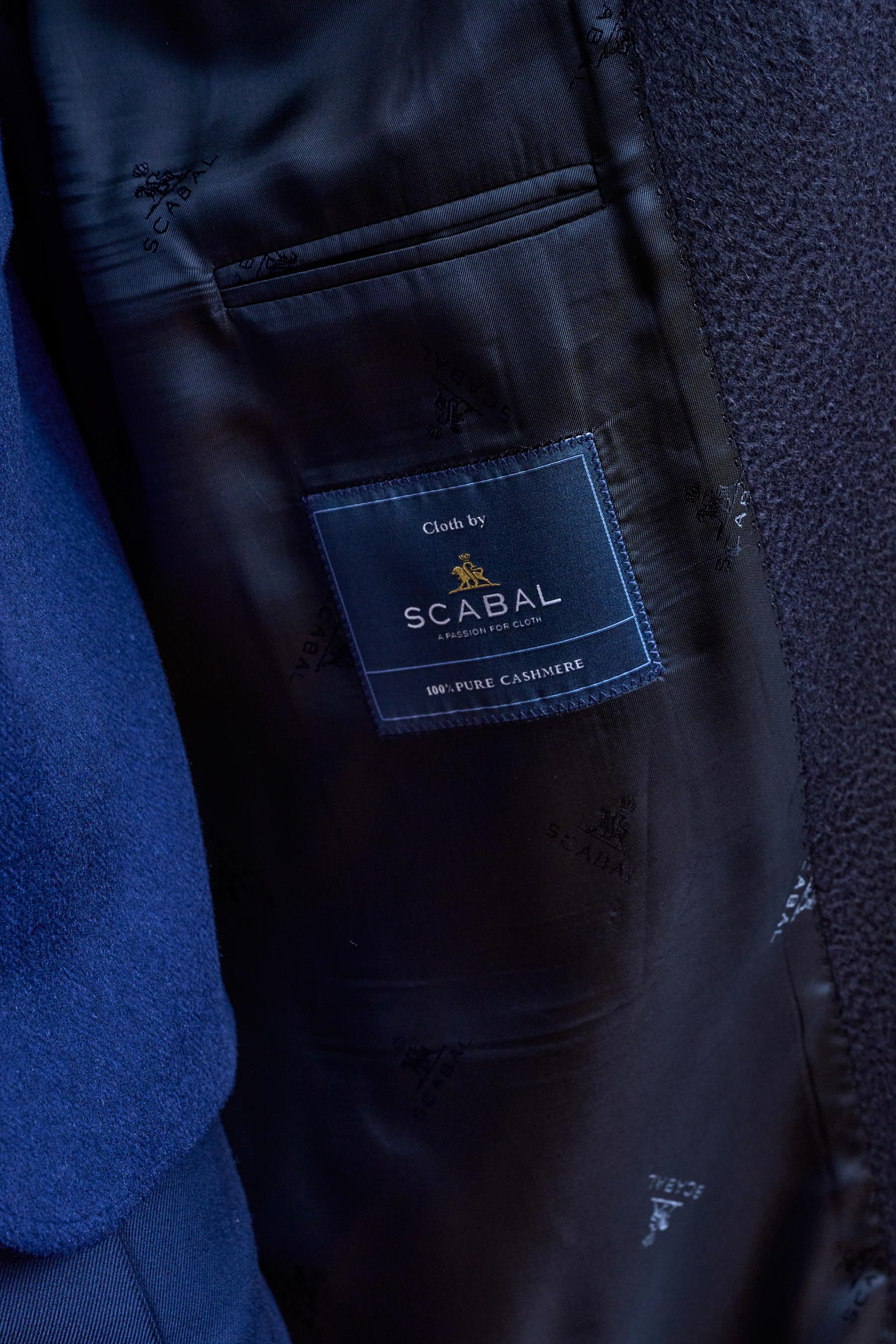 Navy 100% Cashmere Guildford Overcoat Zeus — detail 5