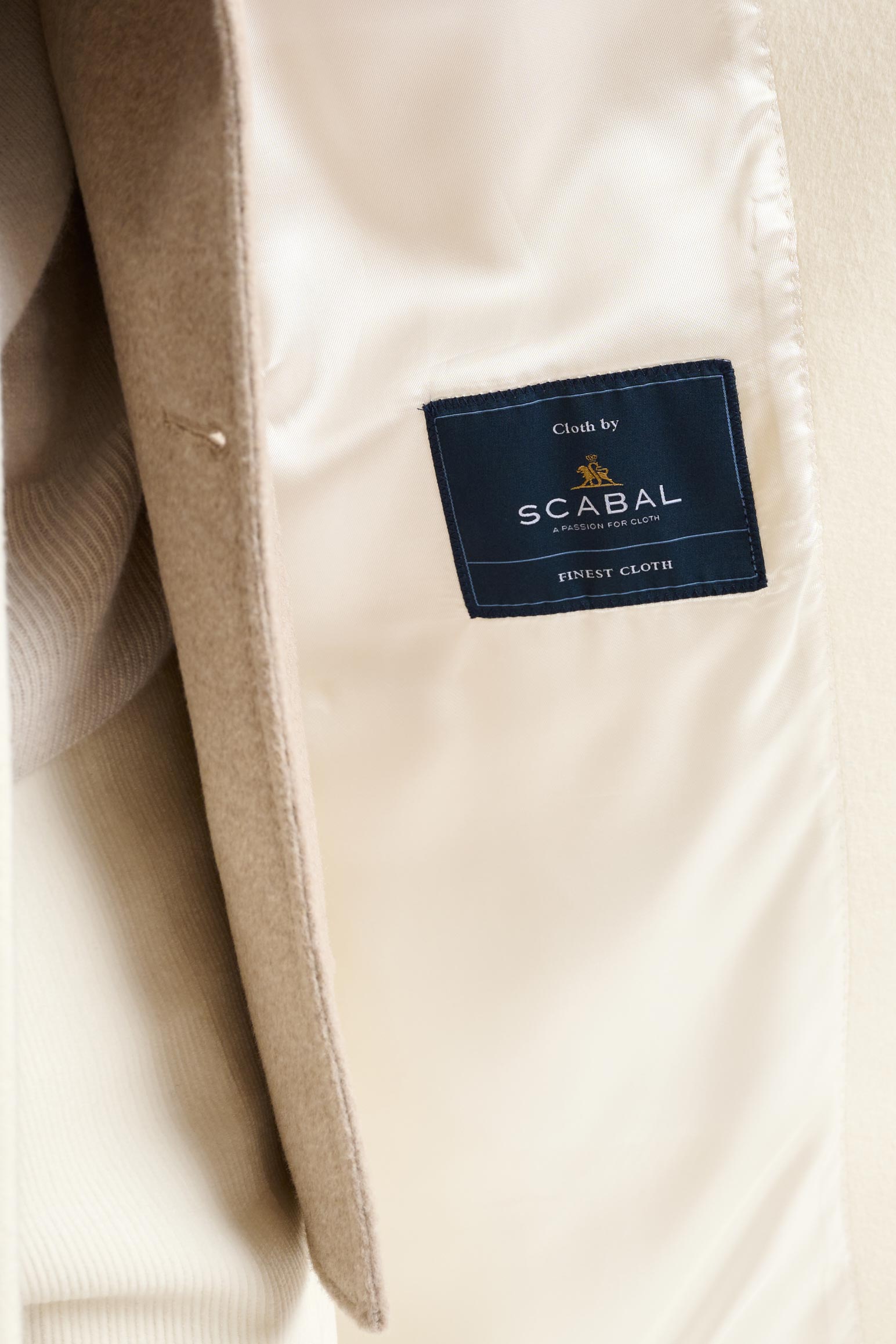 Beige Wool Sheffield Overcoat Zeus — detail 5